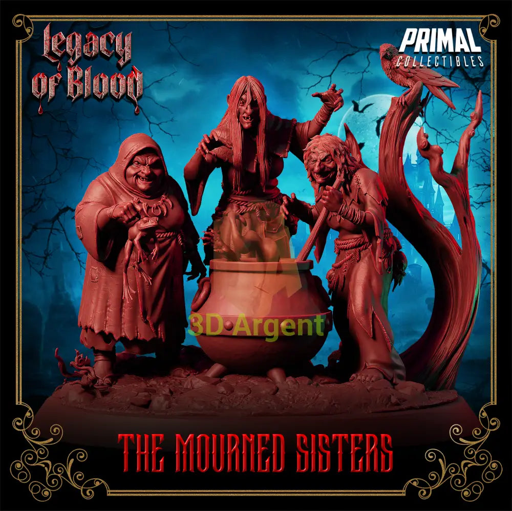 Witches - The Mourned Sisters Fantasy compatible D&D DragonLance Miniatures Primal Toys & Games:Wargames &