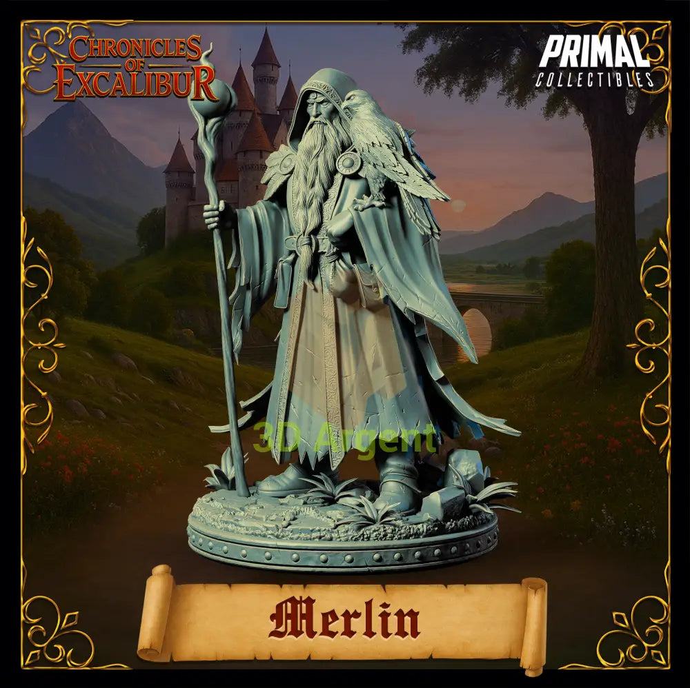 Wizard - Merlin - Fantasy compatible D&D DragonLance Miniatures Primal