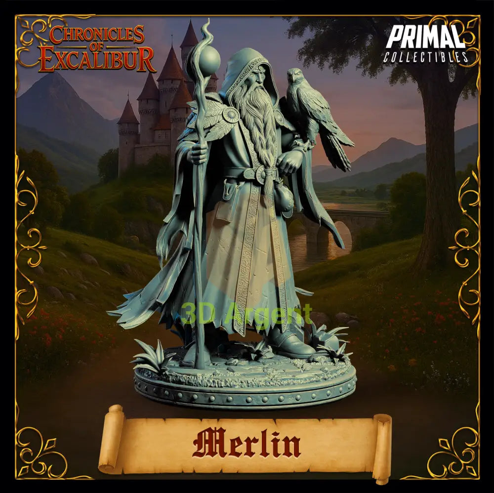 Wizard - Merlin - Fantasy compatible D&D DragonLance Miniatures Primal