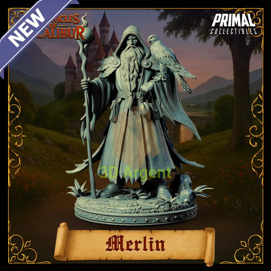 Wizard - Merlin - Fantasy compatible D&D DragonLance Miniatures Primal