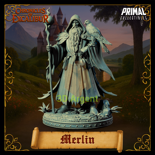 Wizard - Merlin - Fantasy compatible D&D DragonLance Miniatures Primal