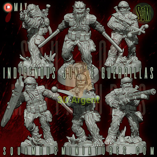 Wookiee Indigenous Jungle Guerrillas Star Wars Legion compatible 3D Resin Miniatures Squamous Toys & Games:Wargames &