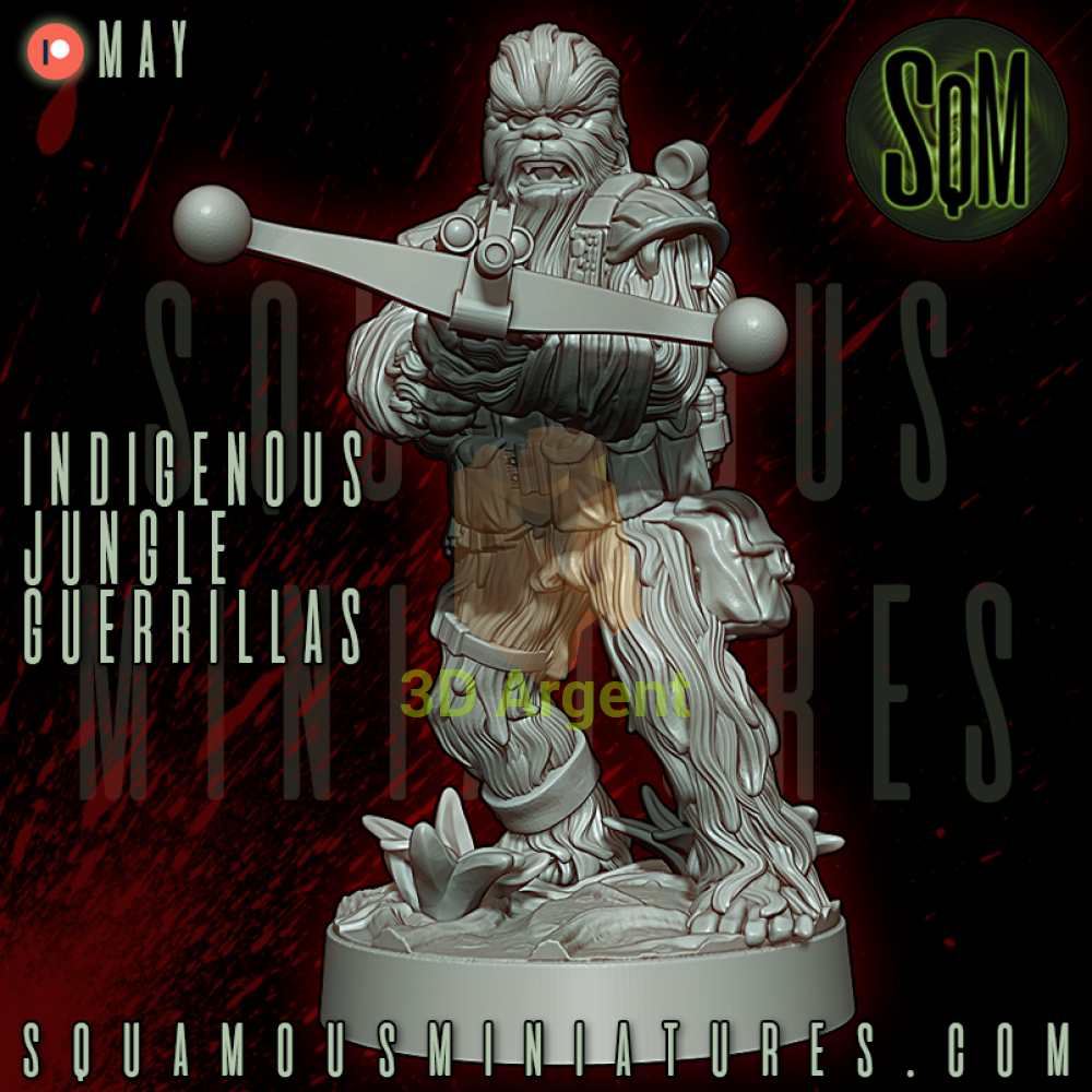 Wookiee Indigenous Jungle Guerrillas Star Wars Legion compatible 3D Resin Miniatures Squamous Toys & Games:Wargames &
