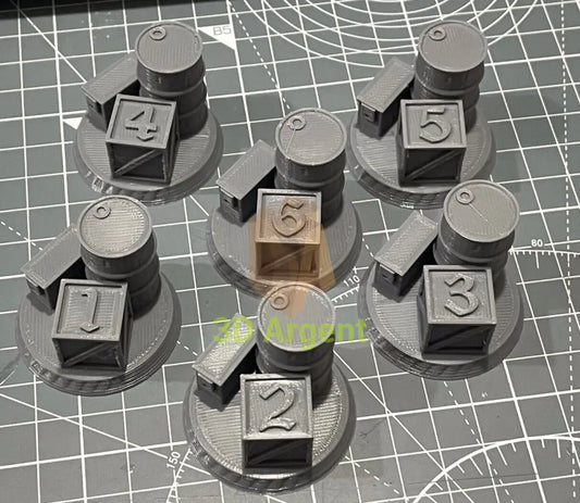 x6 Objective/location markers tabletop wargaming D&D bolt action 28 mm Toys & Games:Wargames &