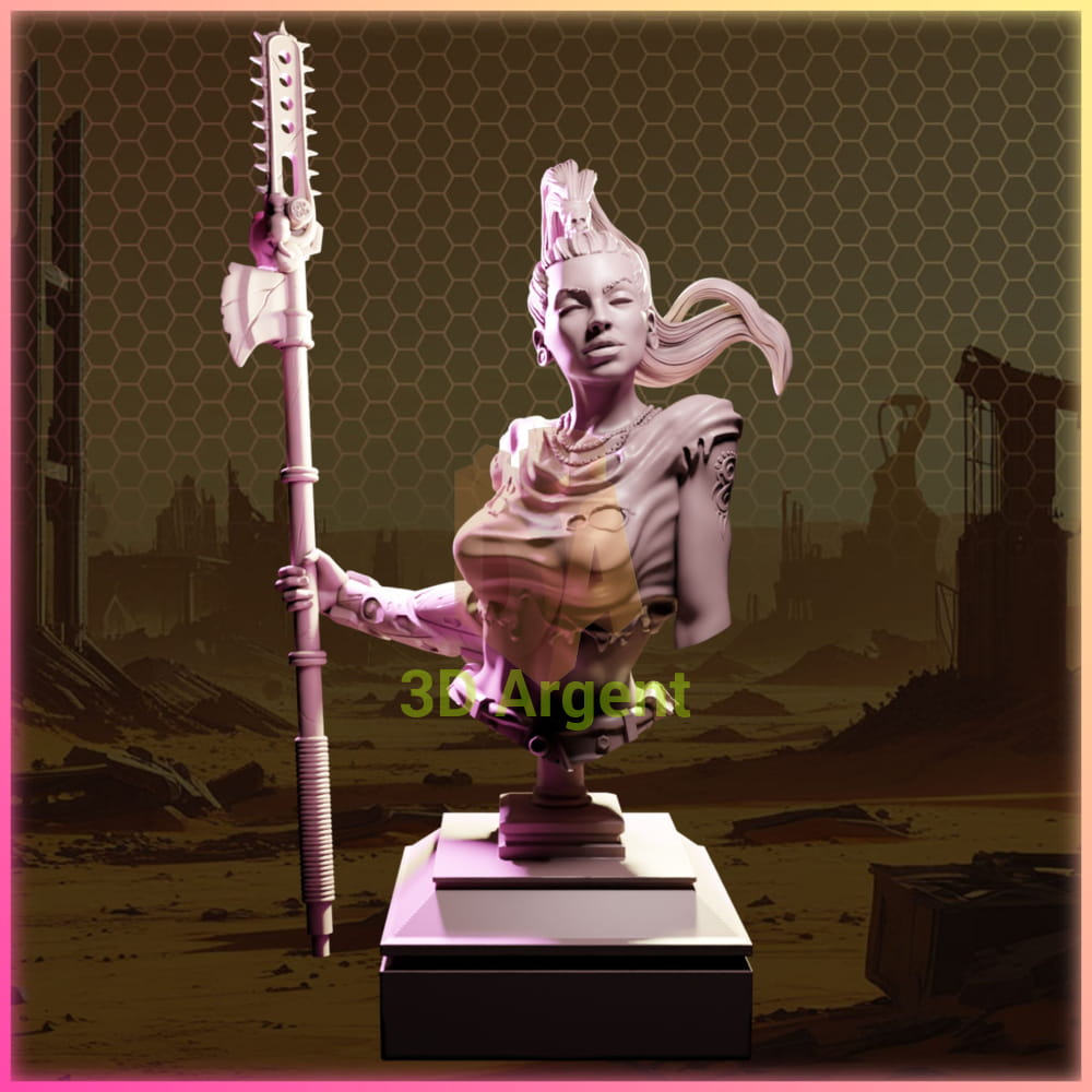 Zaria Havoc – Ladies of Nuke City – Gilmorestudio 3D Printed Resin Miniature Bust SFW